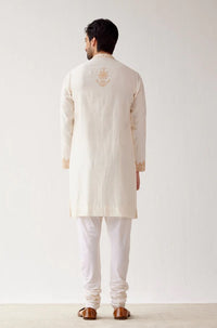 Ivory Embroidered Kurta and Stole