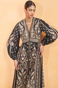 Into The Wilderness Kurta Set - Black