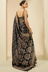 Gleaming Forest Benarasi Silk Zardozi Saree