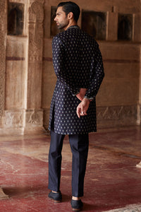 Ashvath Printed Silk Kurta