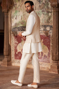 Suwayd Embroidered Silk Nehru Jacket