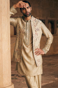 Hemil Printed Silk Nehru Jacket