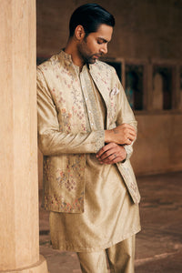 Hemil Printed Silk Nehru Jacket