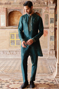 Khidr Printed Silk Kurta