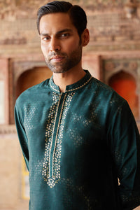 Khidr Printed Silk Kurta