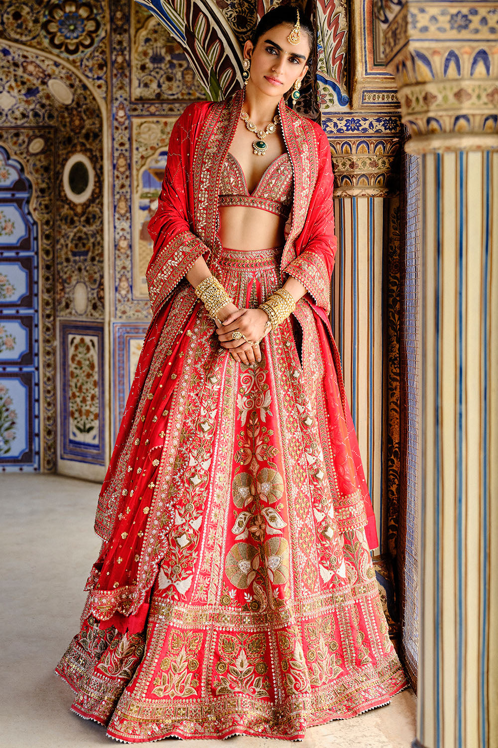 Anita Dongre Bridal Mehreen Embroidered Zardozi Silk Lehenga Set LIVEtheCOLLECTIVE