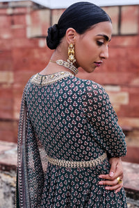 Arvia Printed Mul Anarkali Set - Green