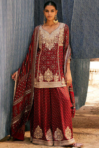 Kirsa Ajrakh Printed Silk Sharara Set