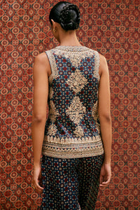 Bahada Ajrakh Printed Silk Palazzo Set