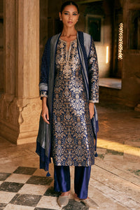 Samahita Benarasi Silk Suit Set - Blue