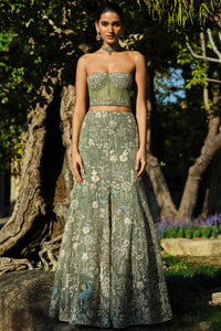 Elodea Embroidered Silk Skirt Set