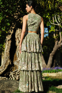 Elodea Embroidered Tiered Skirt Set