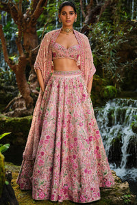 Florarose Embroidered Silk Lehenga Set