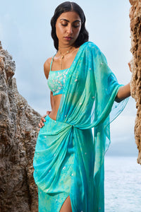 Praya Georgette Pre-draped Saree Set