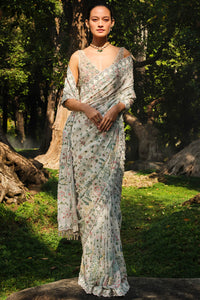 Sequoia Embroidered Silk Saree - Ivory
