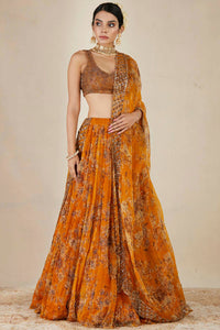 Mustard Floral Lehenga Set