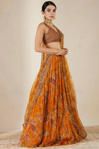 Mustard Floral Lehenga Set