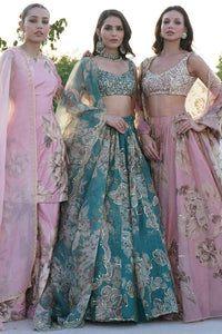 Grey Organza Lehenga Set