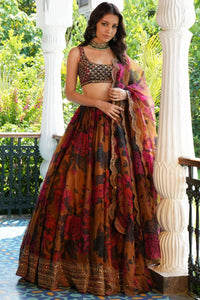 Mustard Floral Lehenga Set