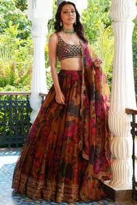 Mustard Floral Lehenga Set