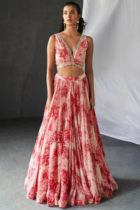 Blossom Print Lehenga Set