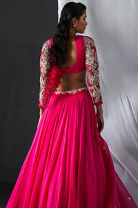 Fuchsia Ambi Jaal Embroidered Lehenga