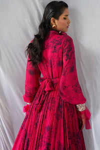 Fuchsia & Black Blossom Bow Gown