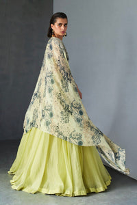 Mint Green Skirt & Blossom Cape Set