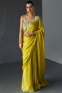 Mustard Yellow Embroidered Saree