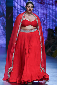 Red Bustier & Sharara Set