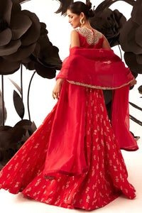 Red Floret Lehenga Set