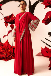 Retro Red Jacket & Saree