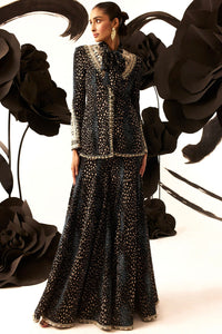 Rosette Embroidered Bow Jacket & Sharara Set