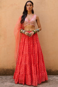 Orange Bandhani Set