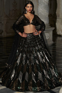 Chevron Sequin Lehenga Set