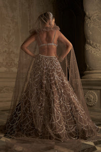 Coffee Chandelier Lehenga Set