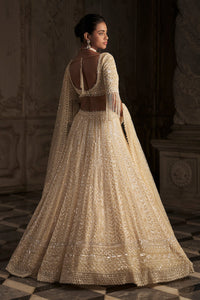 Cream Pearl Lehenga Set