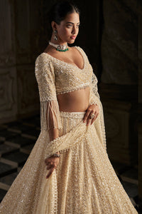 Cream Pearl Lehenga Set