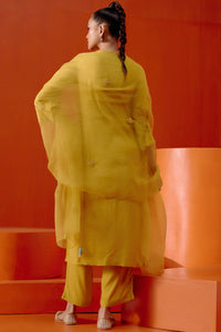 Mustard Silk Chanderi Kurta Set