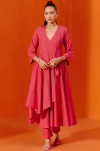 Rani Pink Embroidered Anarkali Set