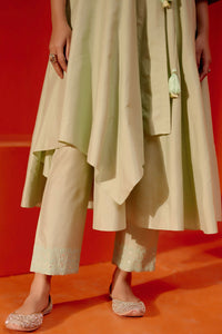 Pista Green Embroidered Anarkali Set