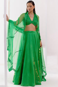 Green Dori Embroidered Lehenga Set