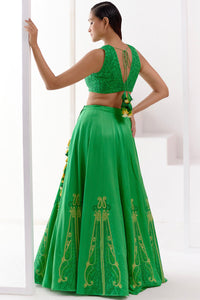 Green Dori Embroidered Lehenga Set