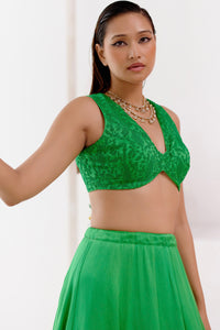 Green Dori Embroidered Lehenga Set