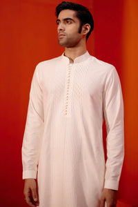 Ivory Pin Tucks Detailed Kurta Set