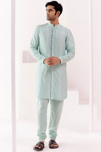 Aqua Self Embroidered Chanderi Kurta Set