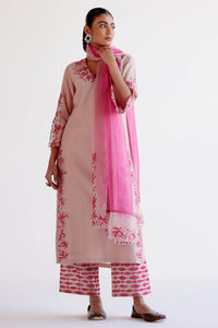 Pink Chanderi Kurta Set