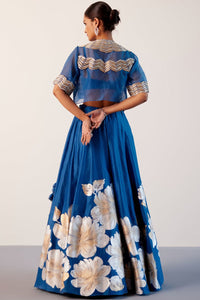 Royal Blue Jacket Lehenga Set
