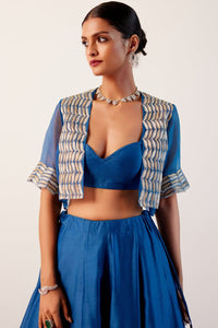 Royal Blue Jacket Lehenga Set