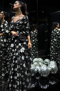 Black Confetti Saree